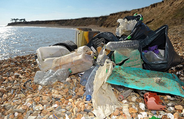 英男子身体力行倡导环保 每周捡拾大量海滩垃圾
