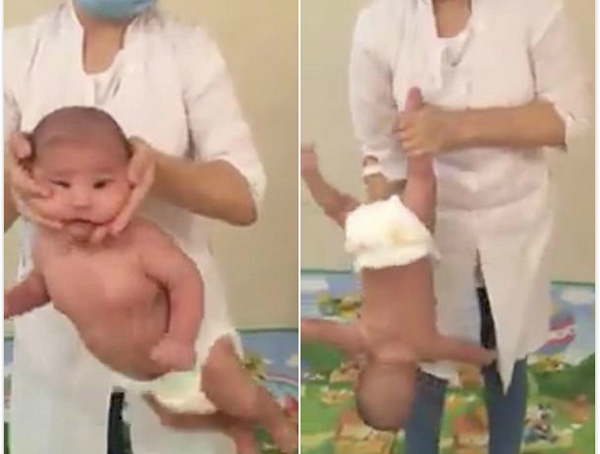 震惊！哈萨克斯坦按摩师扯婴儿四肢旋转称是治疗