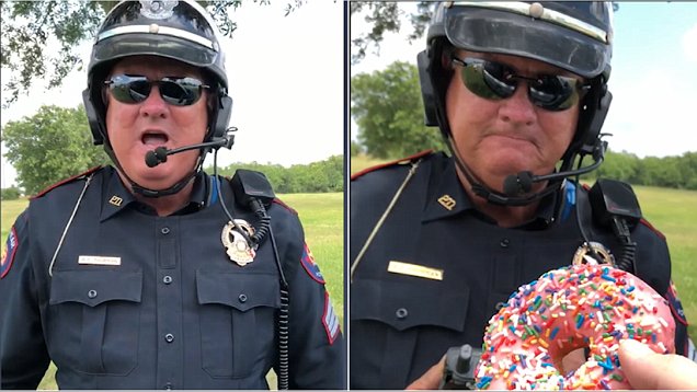 美交警收受甜甜圈“贿赂”曝光 原是拍搞笑视频