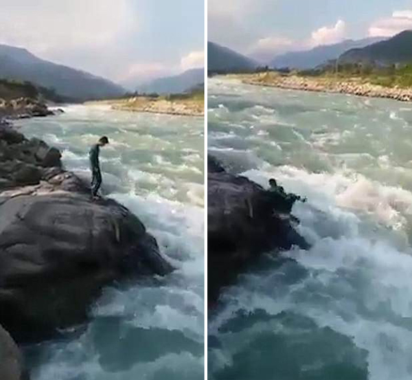 巴青年河边欲证明自己不怕水失足落水溺亡