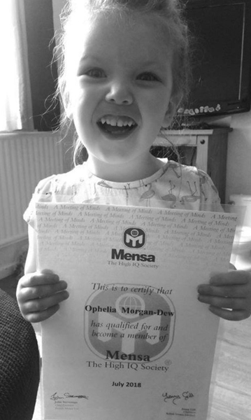 英3岁女童智商171超爱因斯坦成门萨最小会员