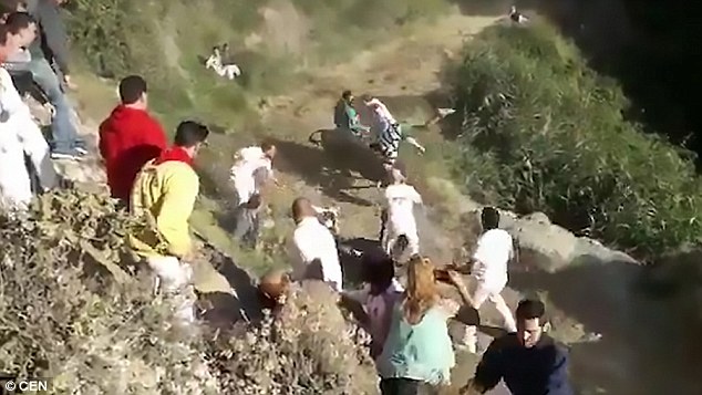 西班牙奔牛节 发狂公牛怒袭观众致多人受伤