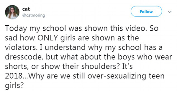 美高中播着装规范视频被指性别歧视 校长道歉