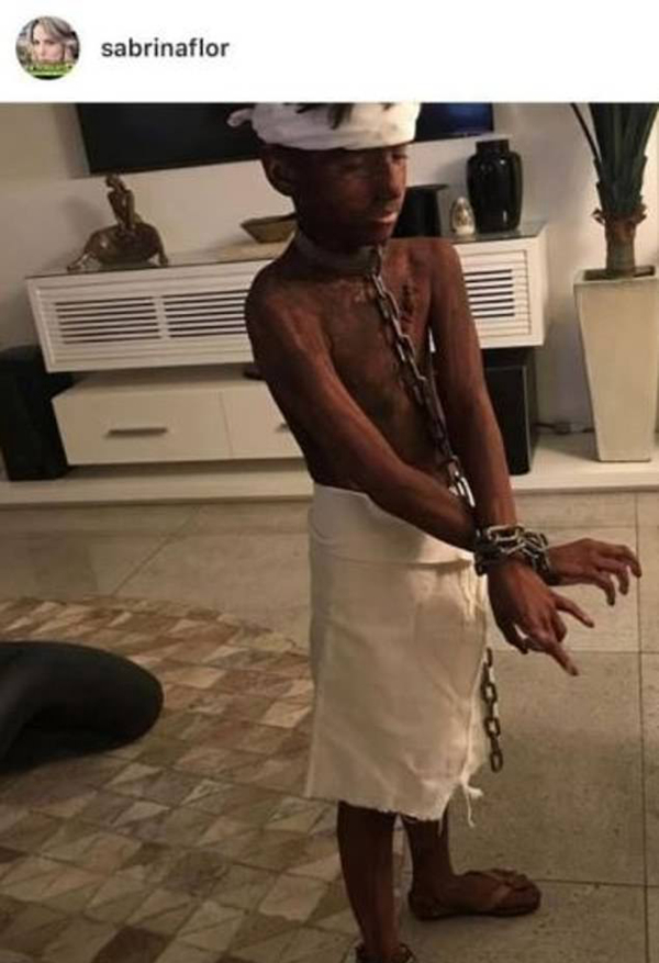 巴西女子将儿子装扮成奴隶参加万圣节舞会惹众怒