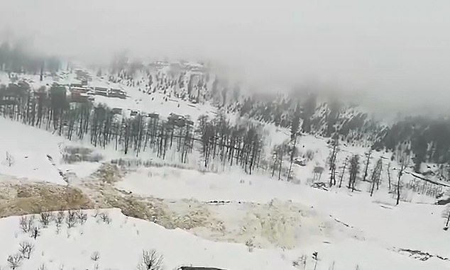 印度风景区发生雪崩 冰雪摧毁桥梁和学校