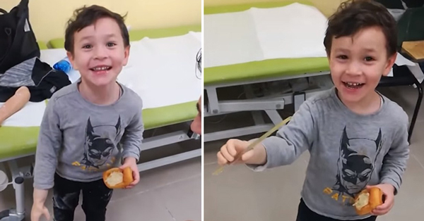 意大利残疾小男孩首次使用仿生手臂露出微笑