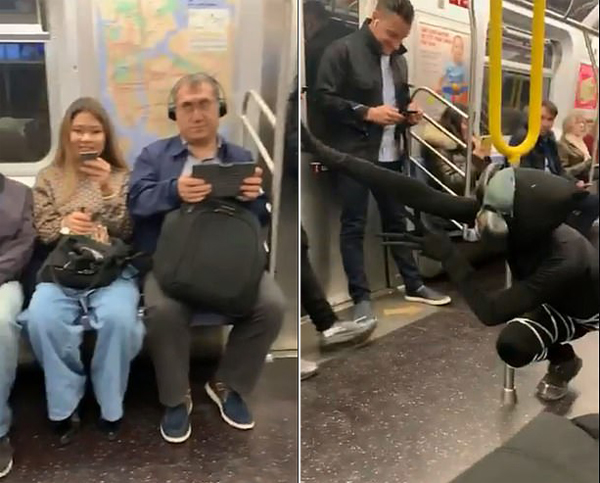 “外星人”空降纽约地铁 通勤者表现十分淡漠