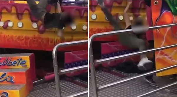 西班牙一女孩乘坐迪斯科转盘被甩出撞到墙上
