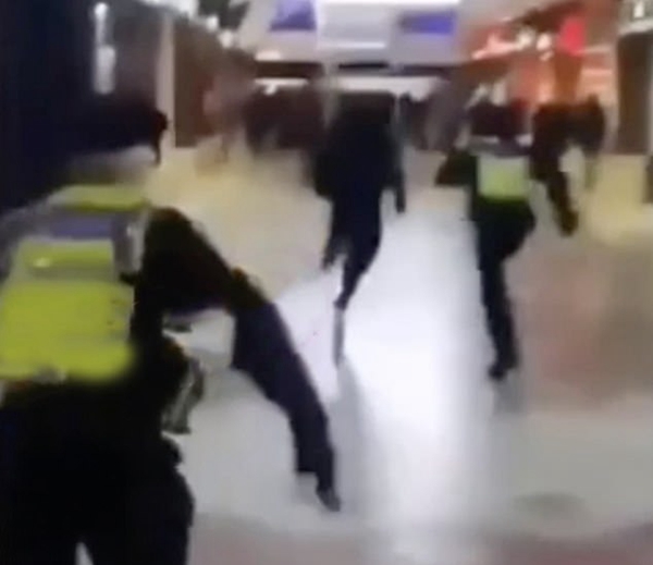伦敦火车站滋事者挑衅女警 趁其不备顺走警帽